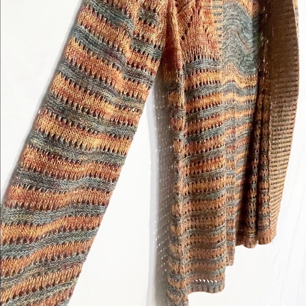 Beldini Multi Color Open Front Knit Cardigan M - image 5